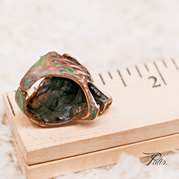 Handmade Wolf Patina Ring Adjustable Biker Gothic Punk Statement Gift Men Women - Picture 8 of 8